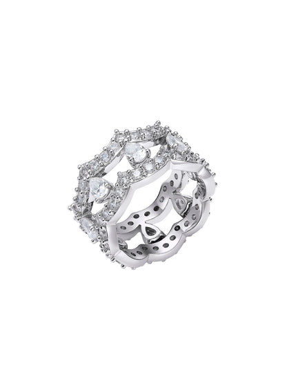 Yvette Stackable Pear Cut Crystal Ring Set