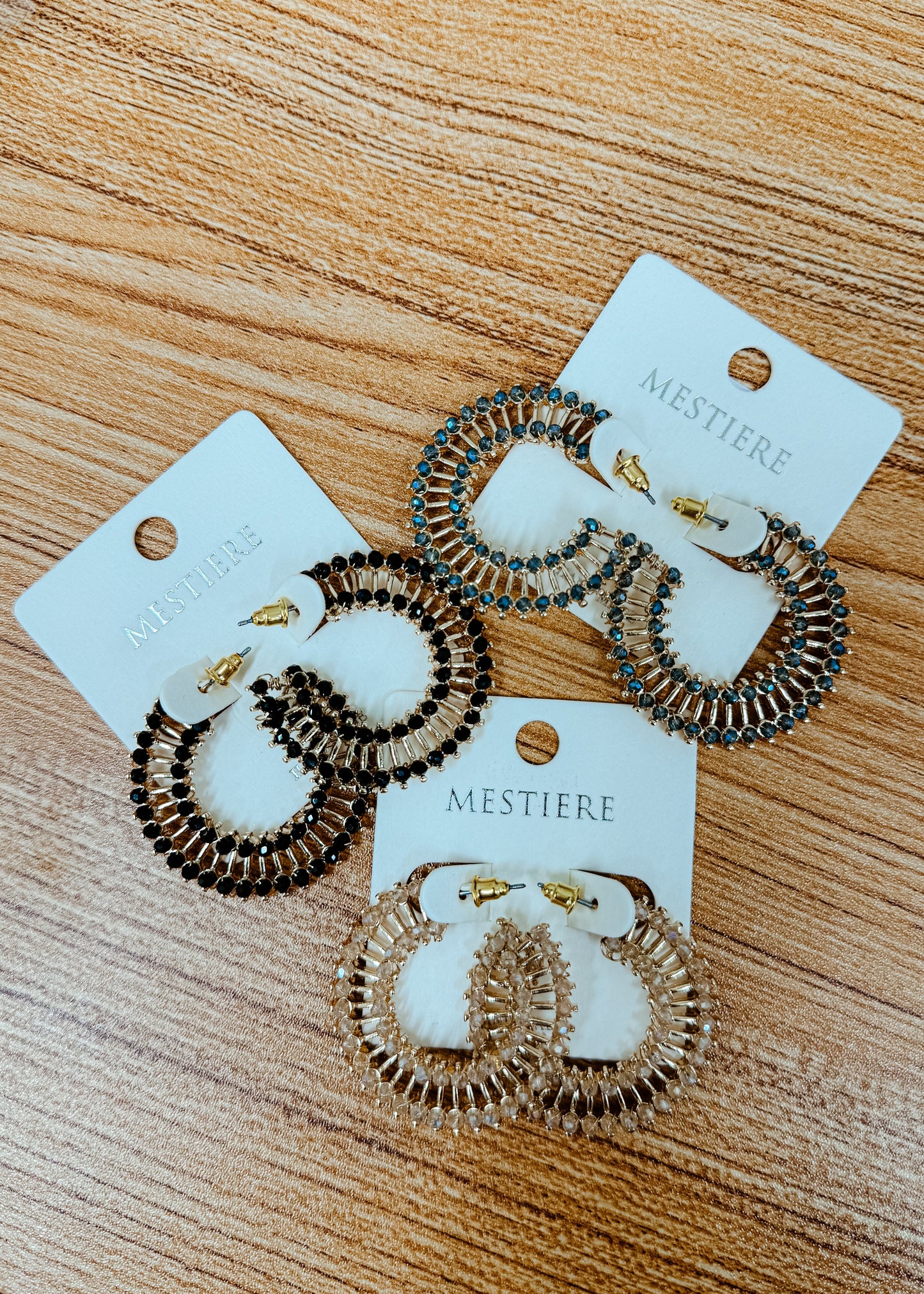 Beaded Bar Hoop Earring