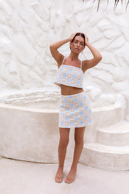 Moonlight Bay Mini Skirt Blue
