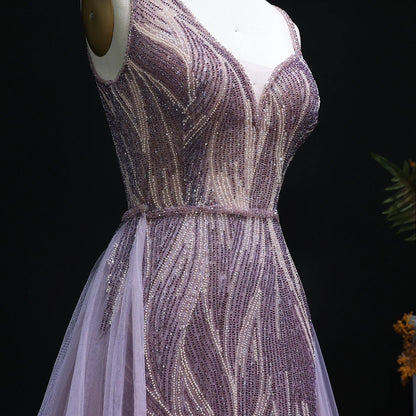 Dusty Champagne Pink Evening Dresses with Overskirt
