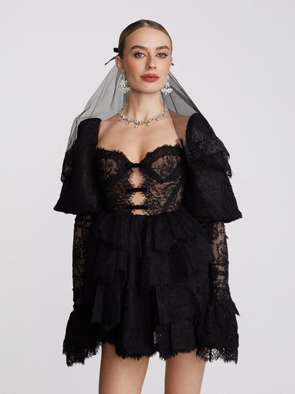 Penelope Lace Dress (Black) (Final Sale)
