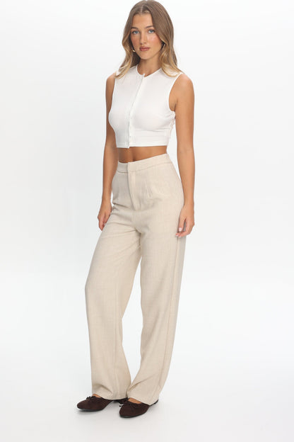 In Disguise Straight Leg Pocket Pants Oatmeal