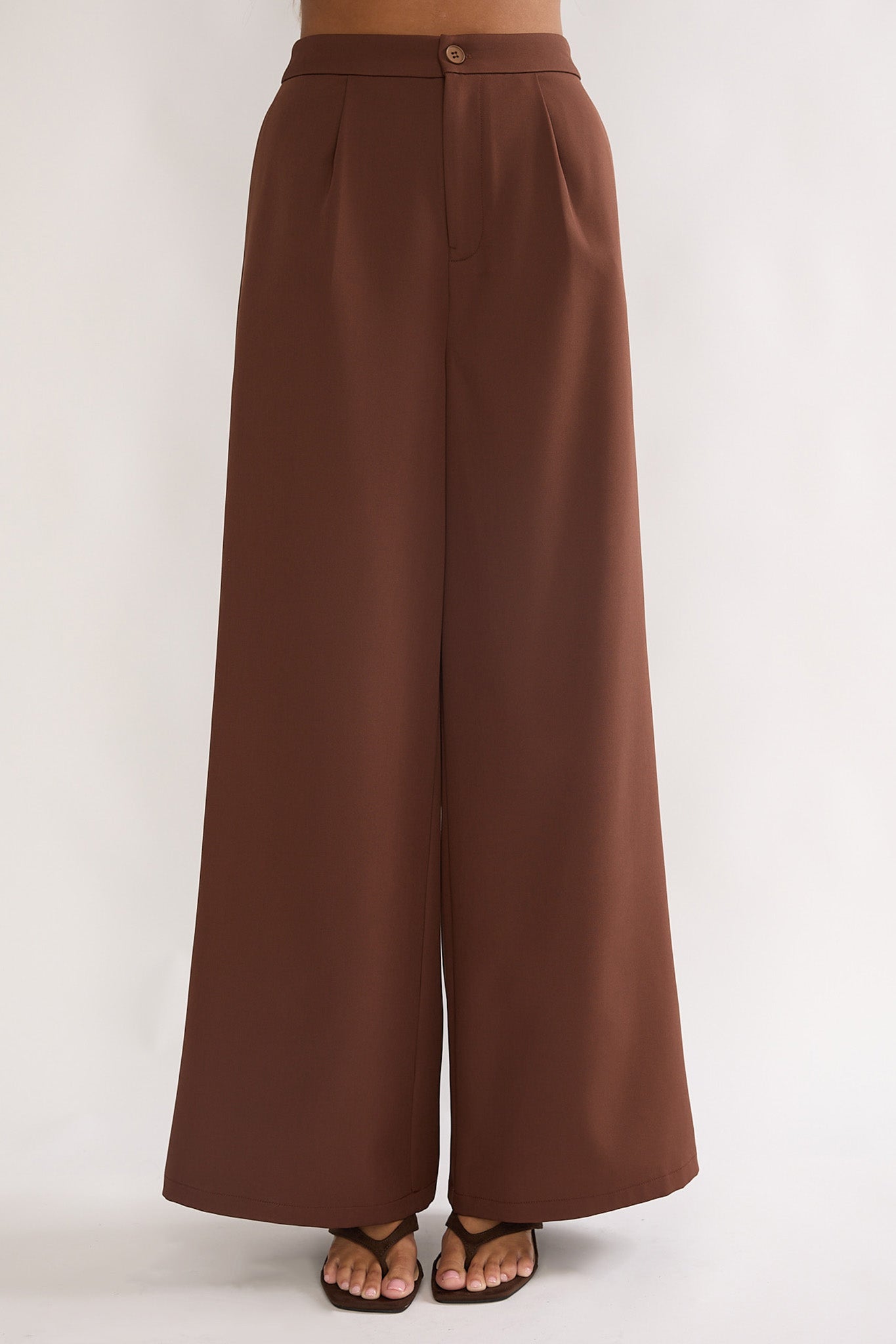 Florene Strapless Split Scarf Pants Chocolate