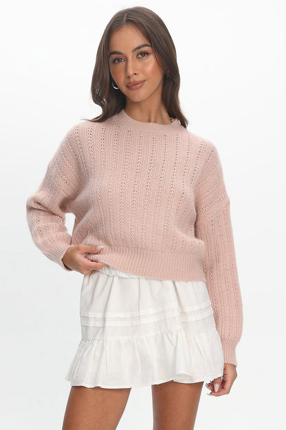 Cadence Knit Sweater Pink
