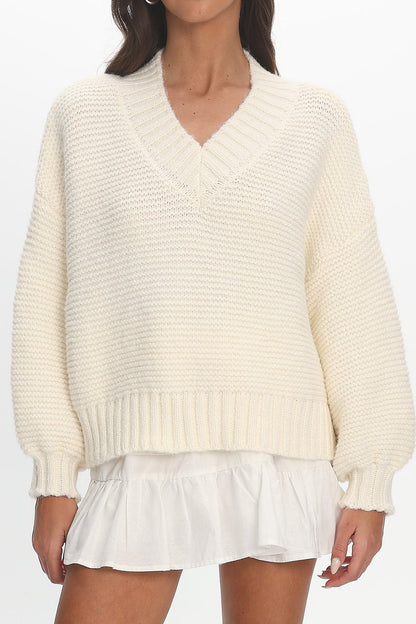 Samaya Chunky Knit Sweater Cream