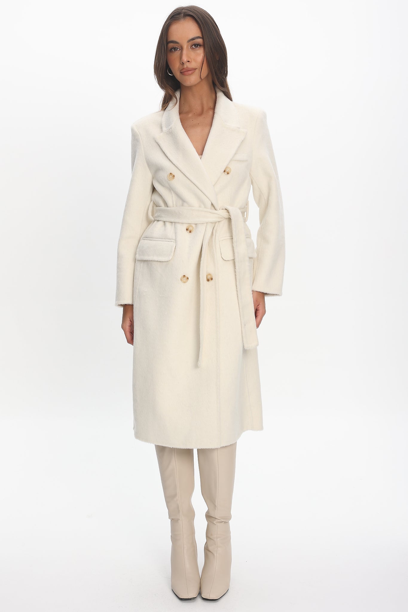 Luciana Waist Tie Trench Coat Oat