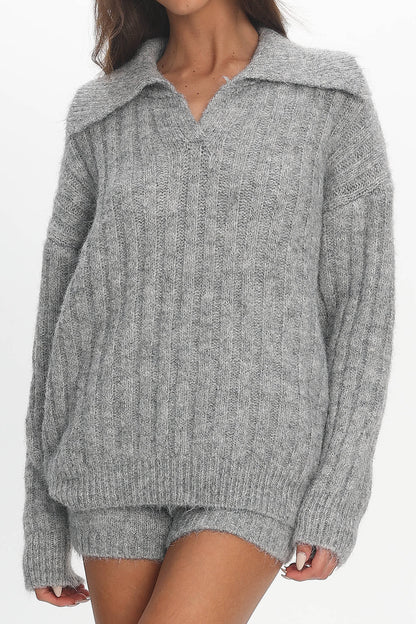 Jenae Oversized Drop Shoulder Sweater Grey
