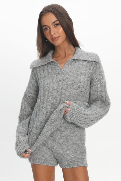 Jenae Oversized Drop Shoulder Sweater Grey