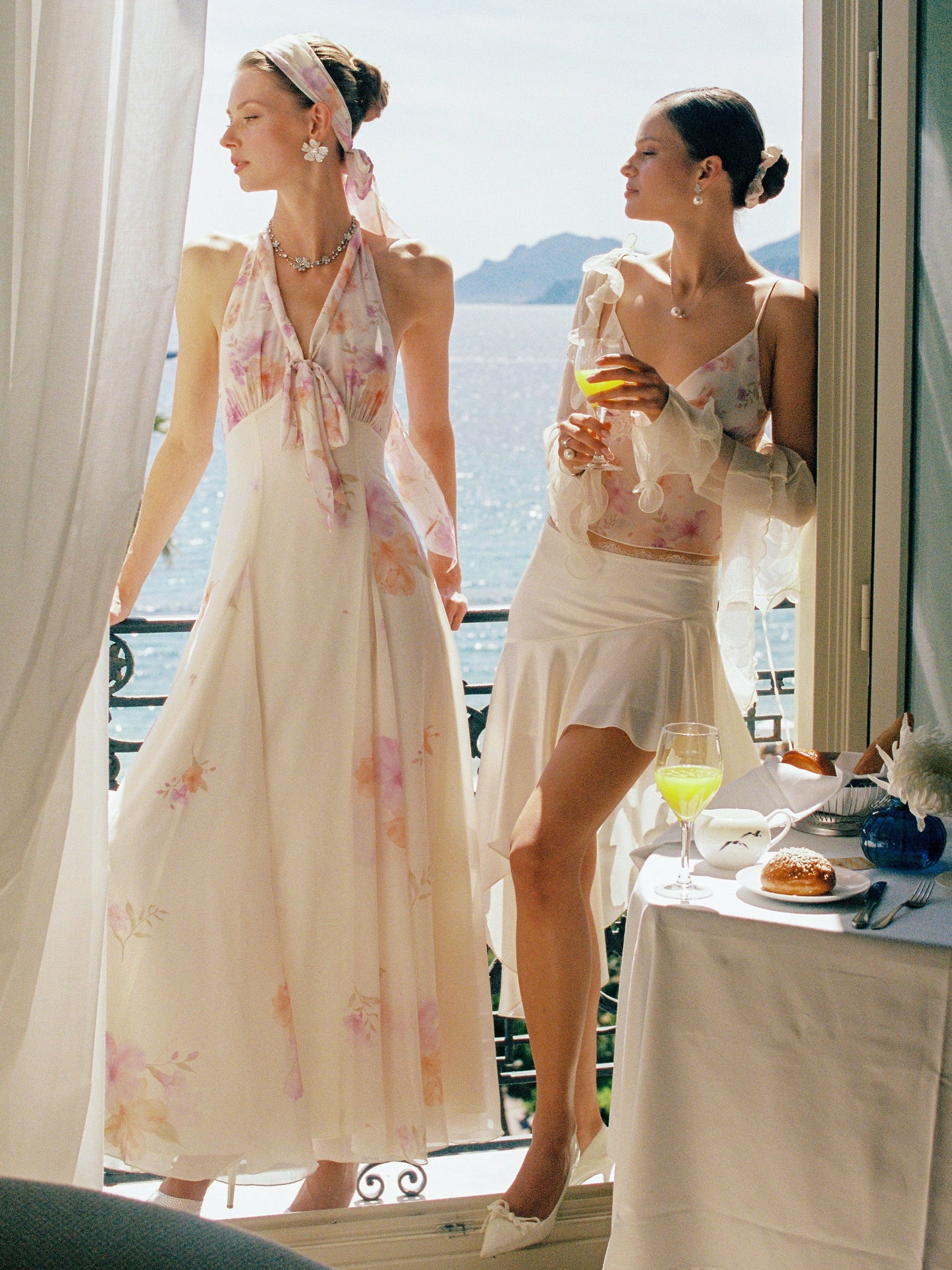 Petra Asymmetric Champagne Skirt