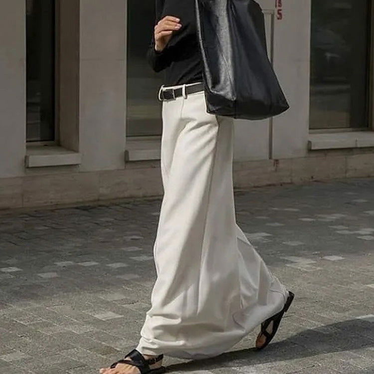 Fall French Milky White Office Mopping Skirt Loose Profile Slimming Casual