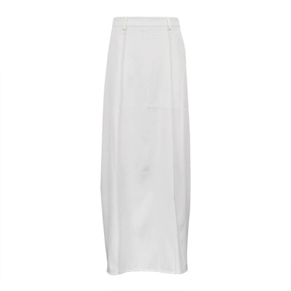 Fall French Milky White Office Mopping Skirt Loose Profile Slimming Casual