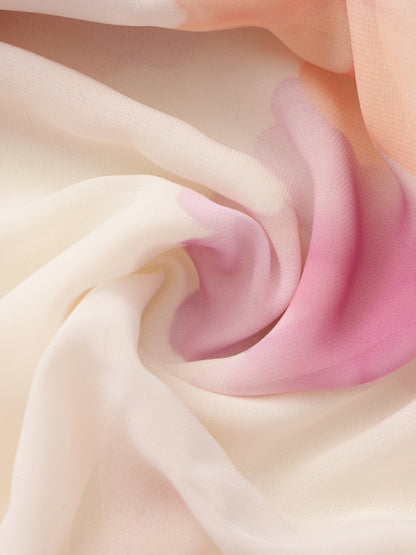 Summer Ruffle Floral Cream Blouse
