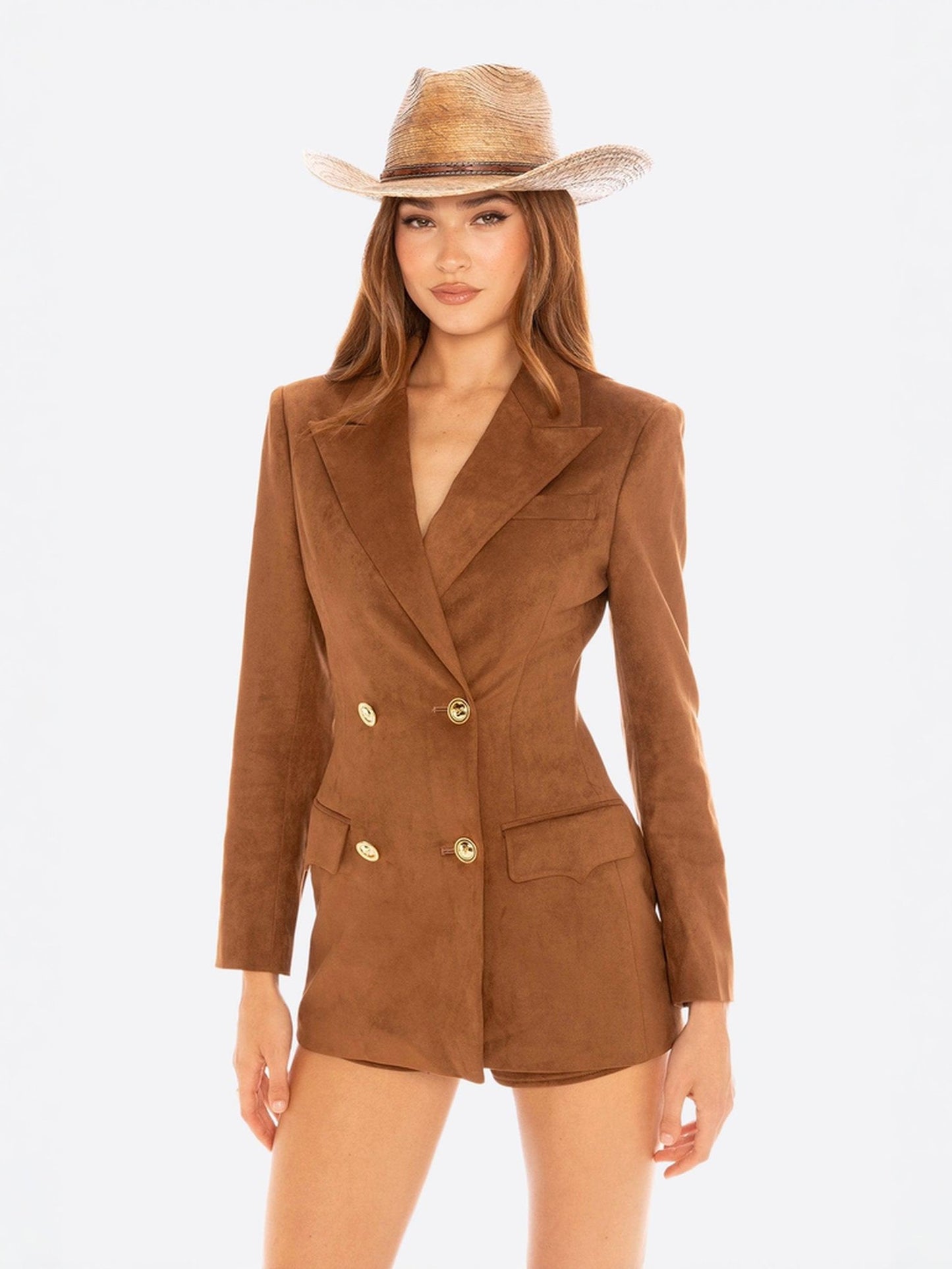 Sienne Suede Blazer (Brown)