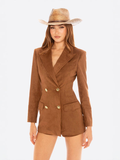 Sienne Suede Blazer (Brown)