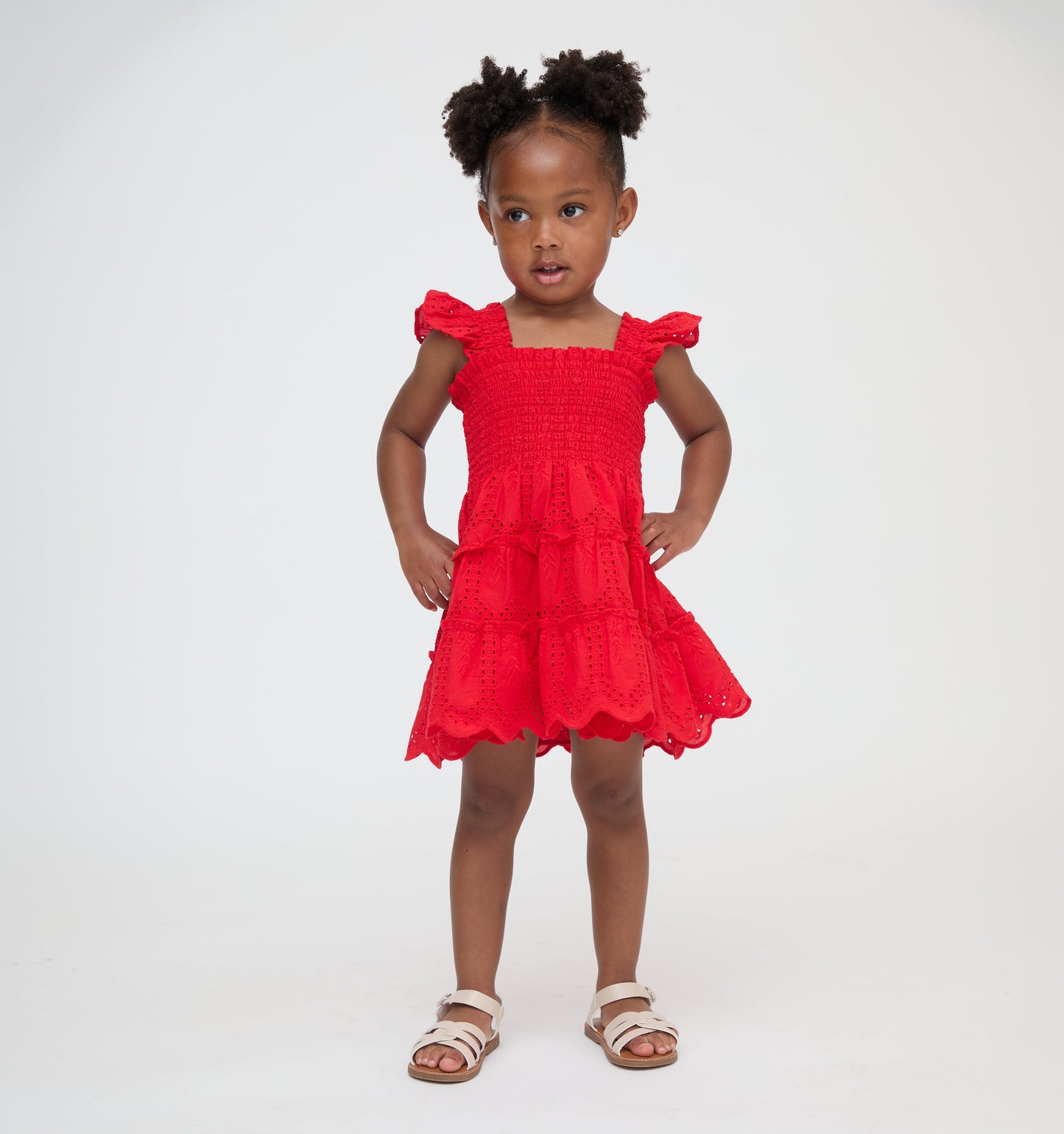 The Tiny Ellie Nap Dress - Cherry Trellis Broderie