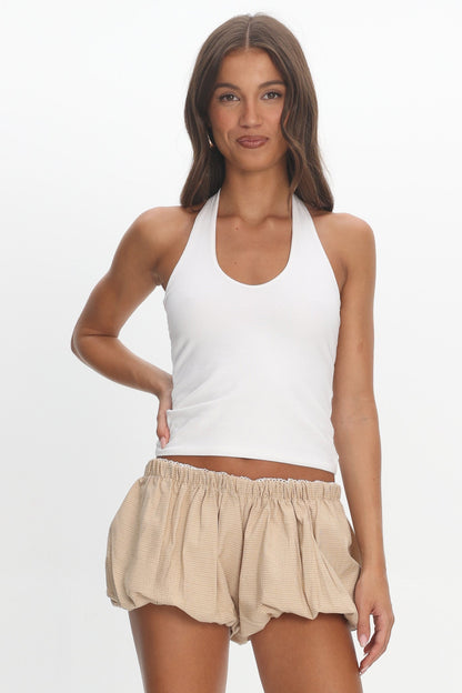 LIONESS Eclipse Mini Short Beige Plaid
