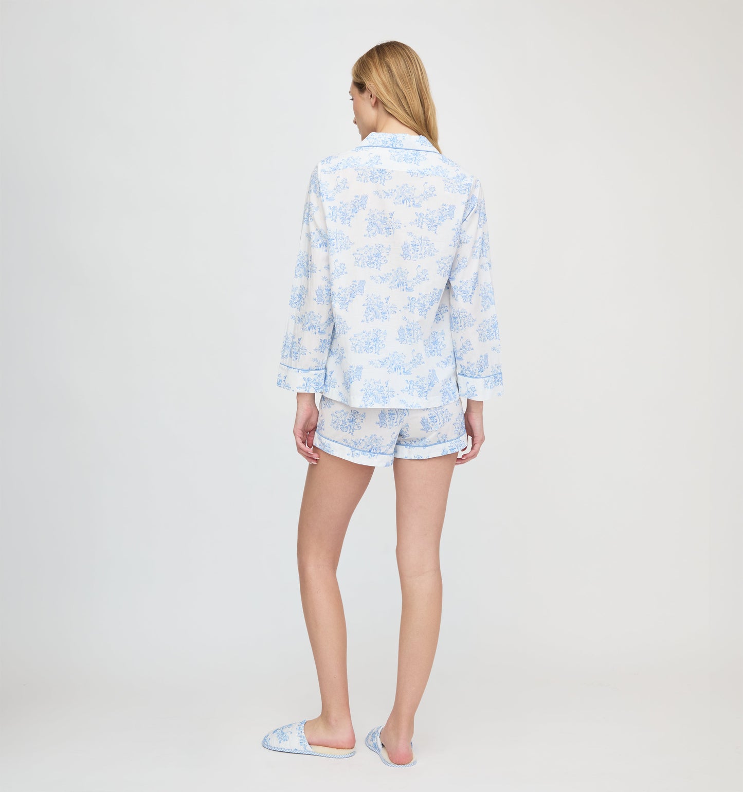 Roller Rabbit x Hill House Leila Lounge Set - Blue Sherwood Forest Monkey