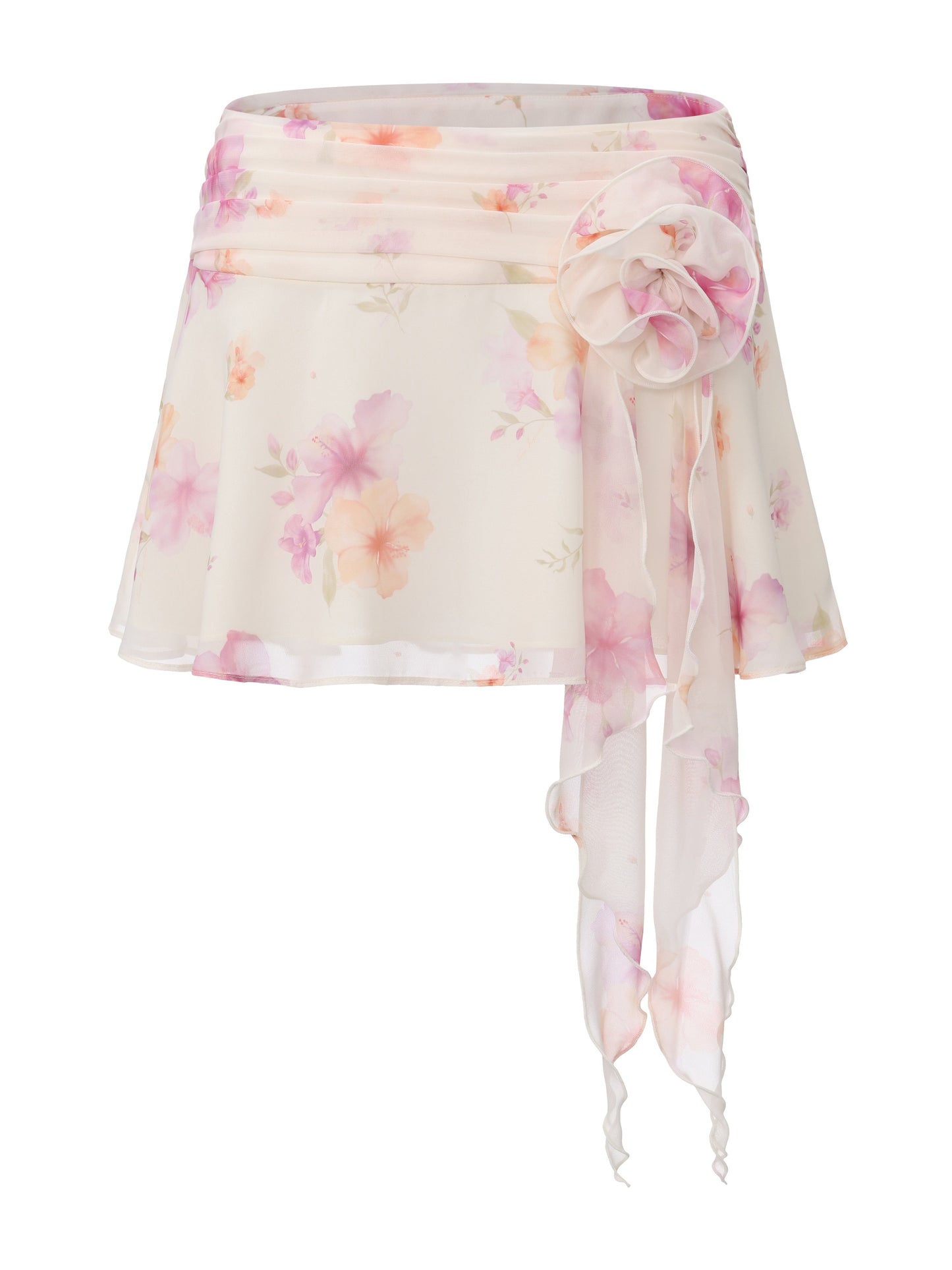 Ophelia Rosette Beige Print Skirt
