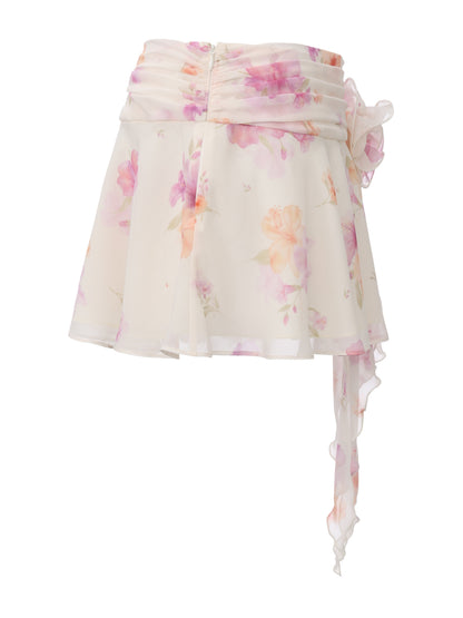 Ophelia Rosette Beige Print Skirt