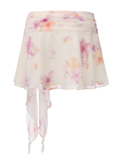 Ophelia Rosette Beige Print Skirt