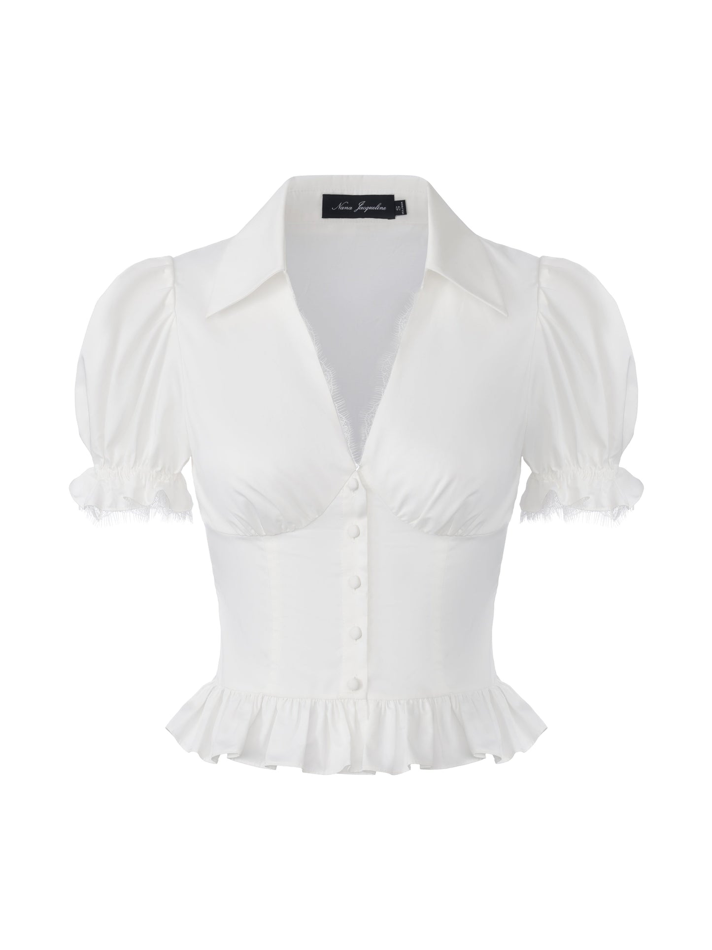 Raven Puff Sleeve White Top