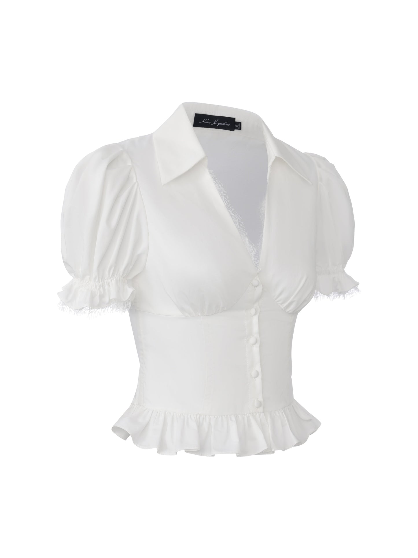 Raven Puff Sleeve White Top