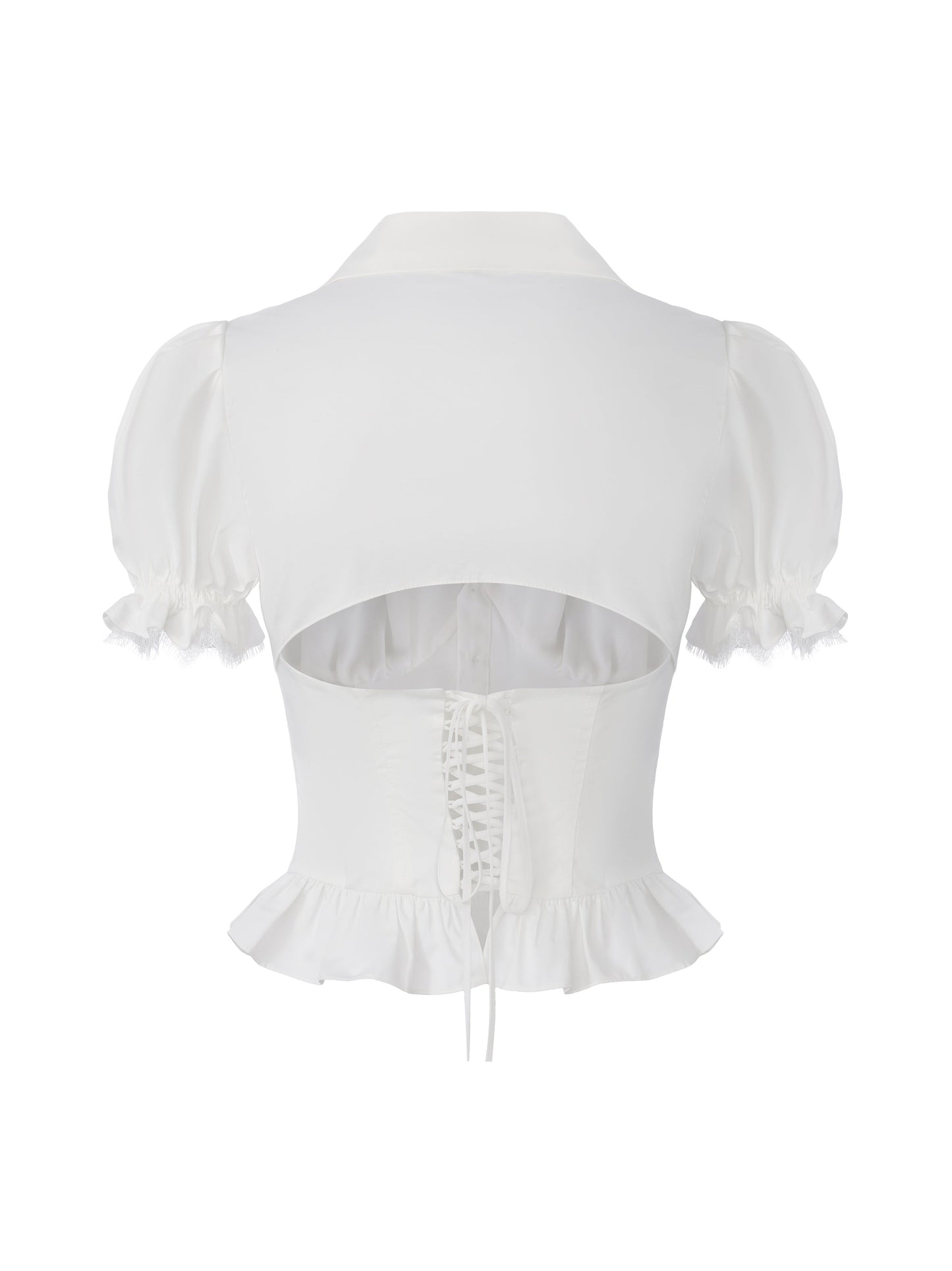Raven Puff Sleeve White Top
