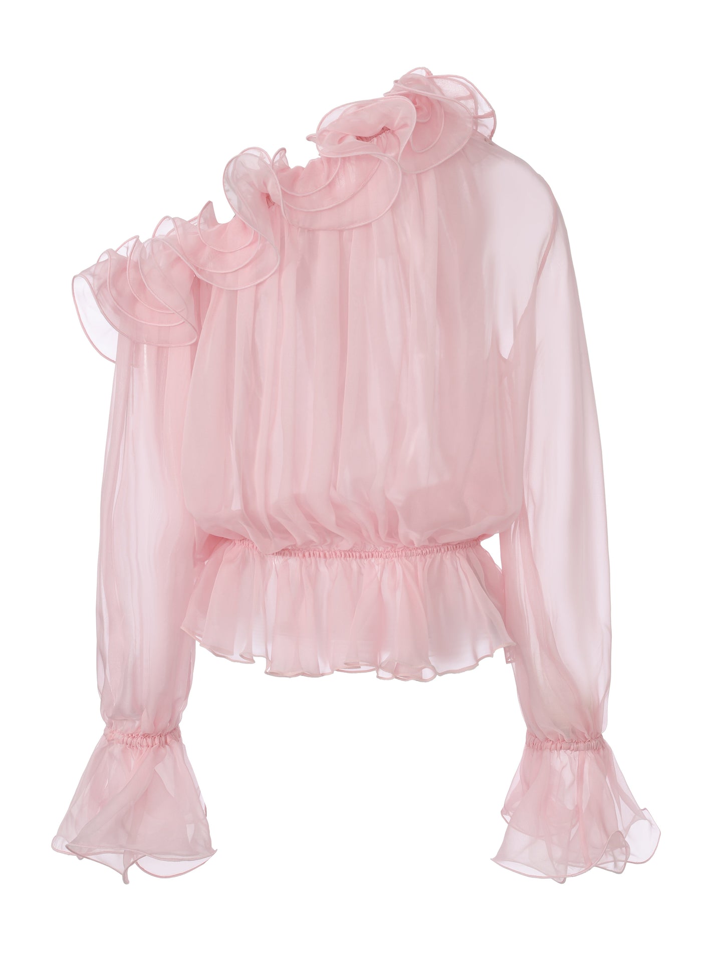 Summer Ruffle Pink Blouse