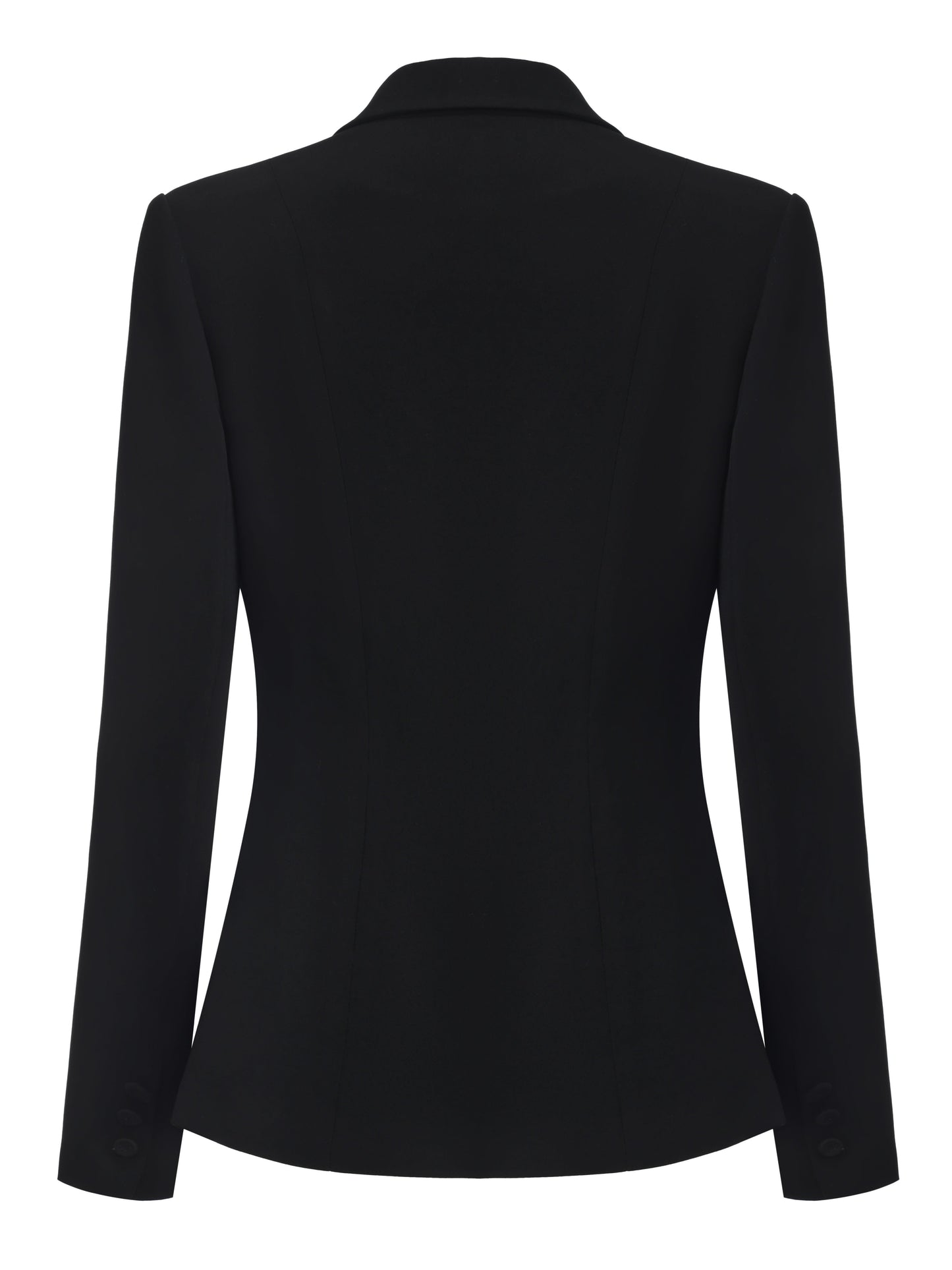 Yvette Satin Lapel Tailored Black Blazer