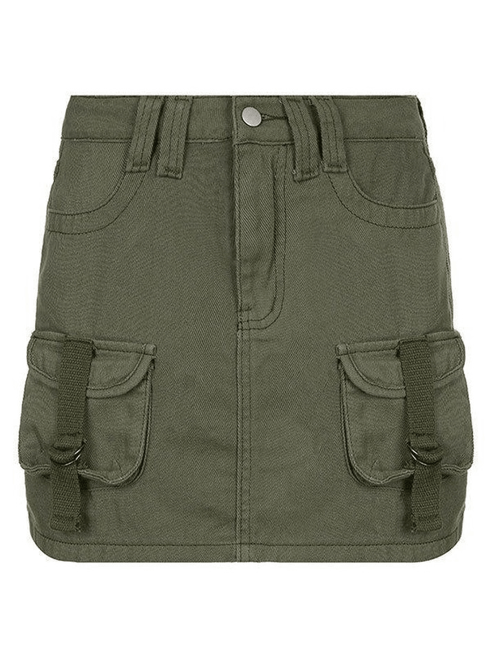 Denim mini skirt with patch pocket