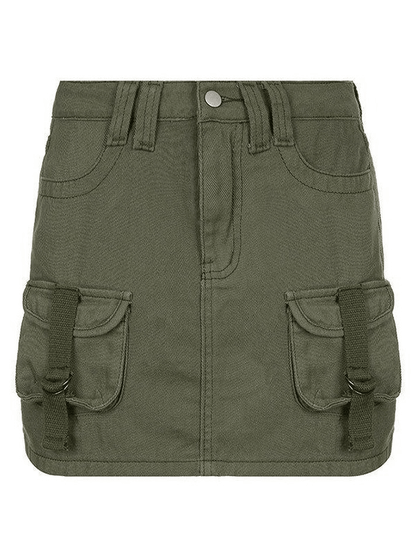Denim mini skirt with patch pocket