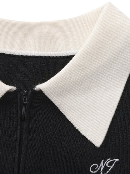 Tessa Striped Black Knit Dress