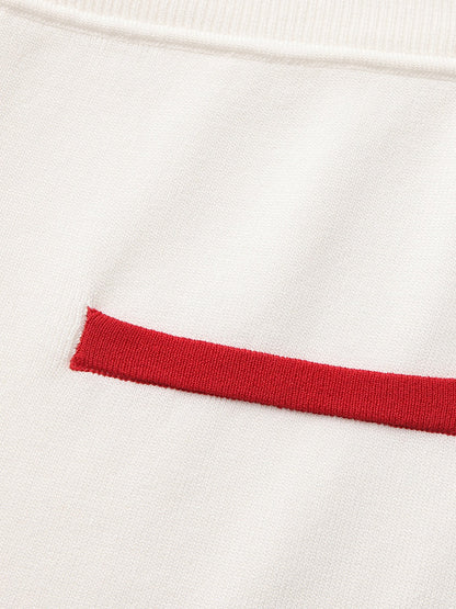 Wilhelmina Contrast A-Line White Skirt