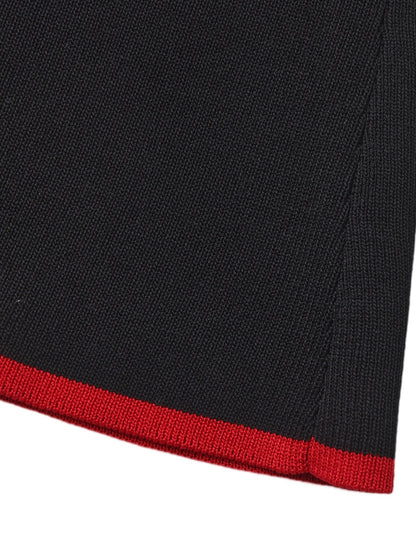 Wilhelmina Contrast A-Line Black skirt