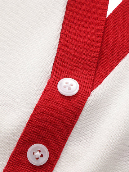 Wilhelmina Contrast Halter Knit White Top