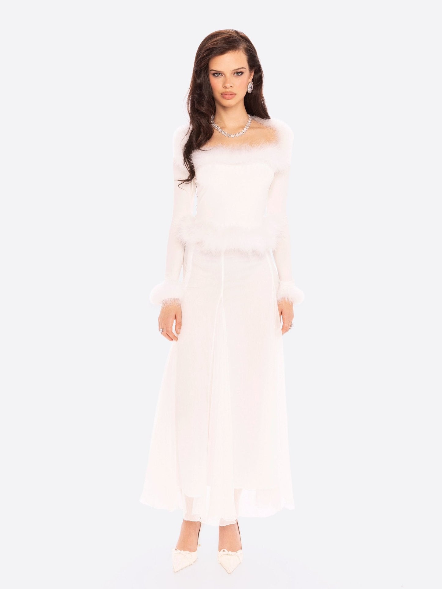 Viola Feather Top (White)