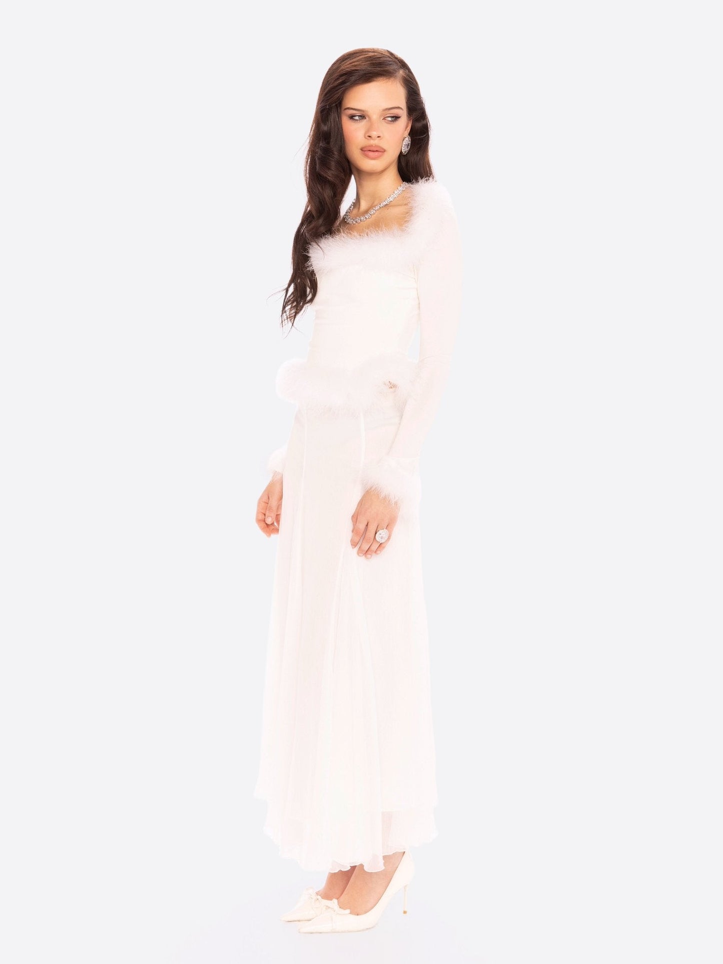 Viola Feather Top (White)