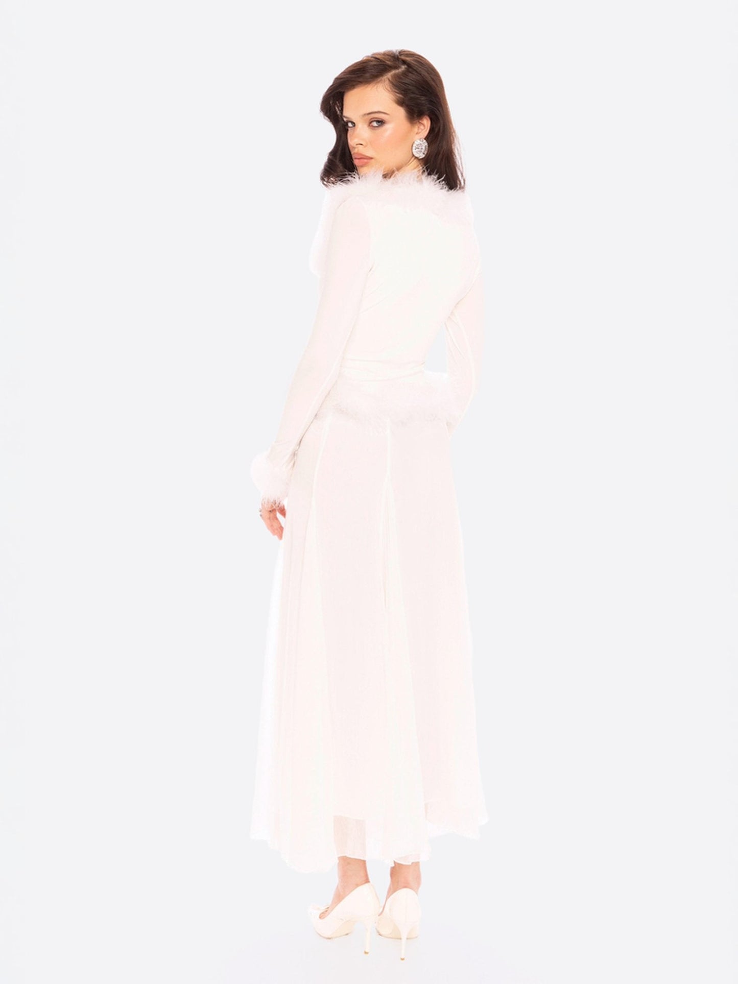 Viola Feather Top (White)