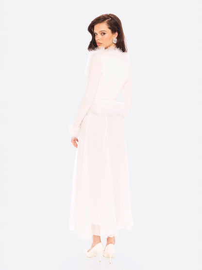 Viola Feather Top (White)
