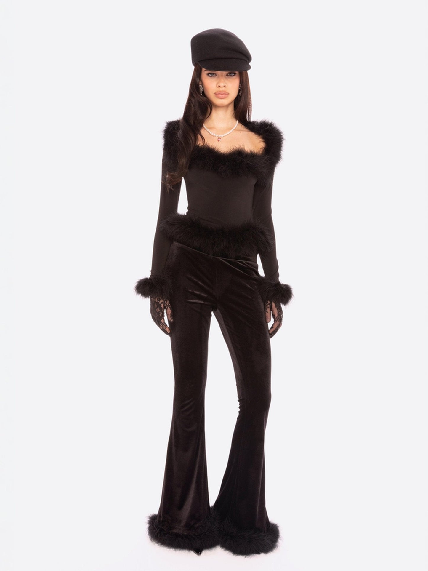 Viola Feather Top (Black)