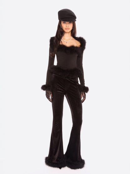 Viola Feather Top (Black)