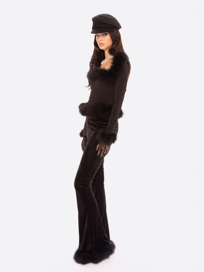 Viola Feather Top (Black)