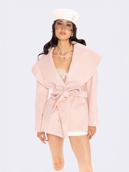 Victoria Bow Coat (Pink)