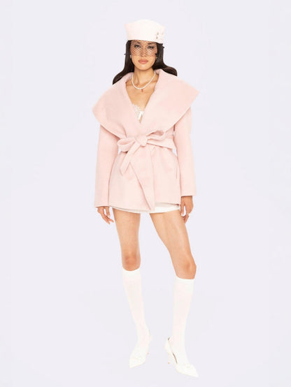 Victoria Bow Coat (Pink)