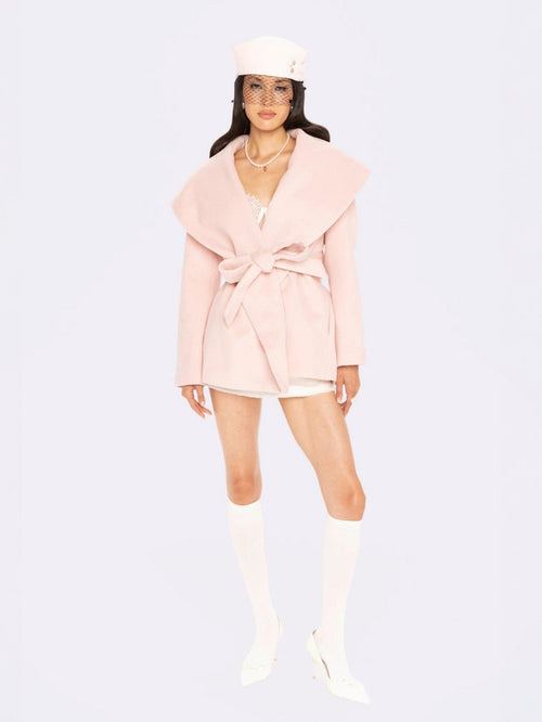 Victoria Bow Coat (Pink)