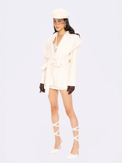 Victoria Bow Coat (White)