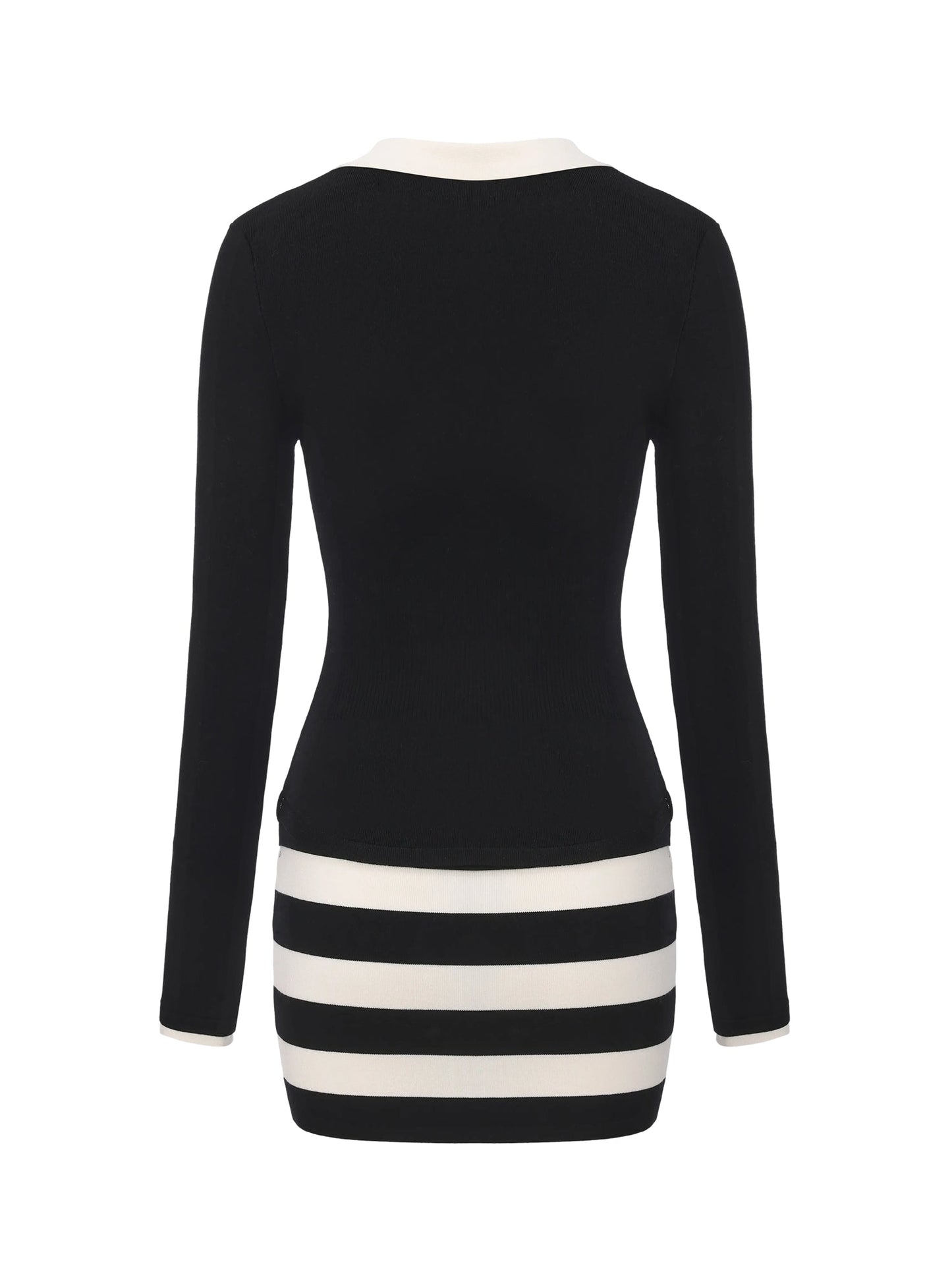 Tessa Striped Black Knit Dress