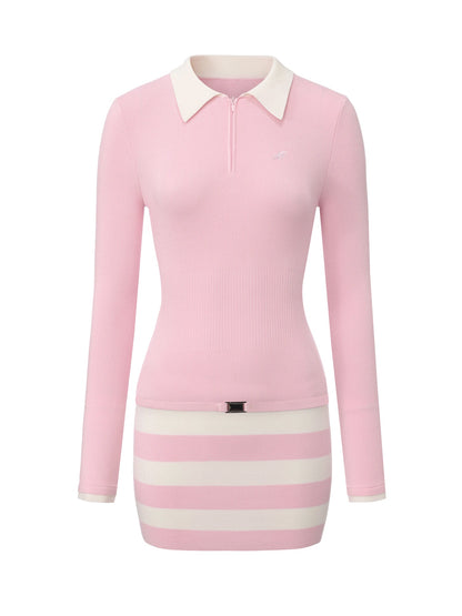 Tessa Striped Pink Knit Dress