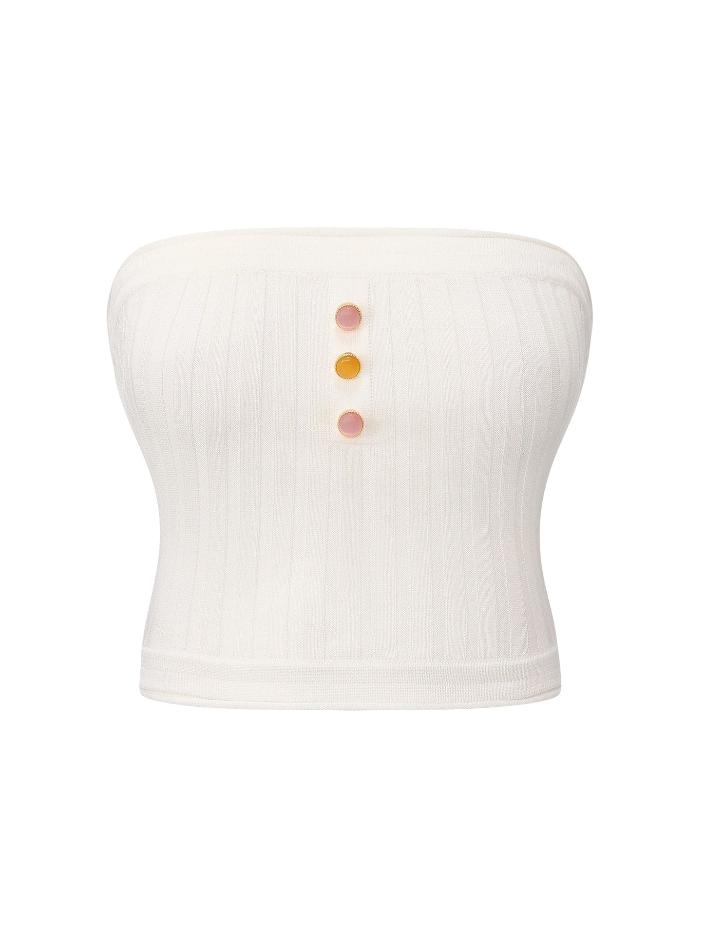 Tessa White Knit Tube Top