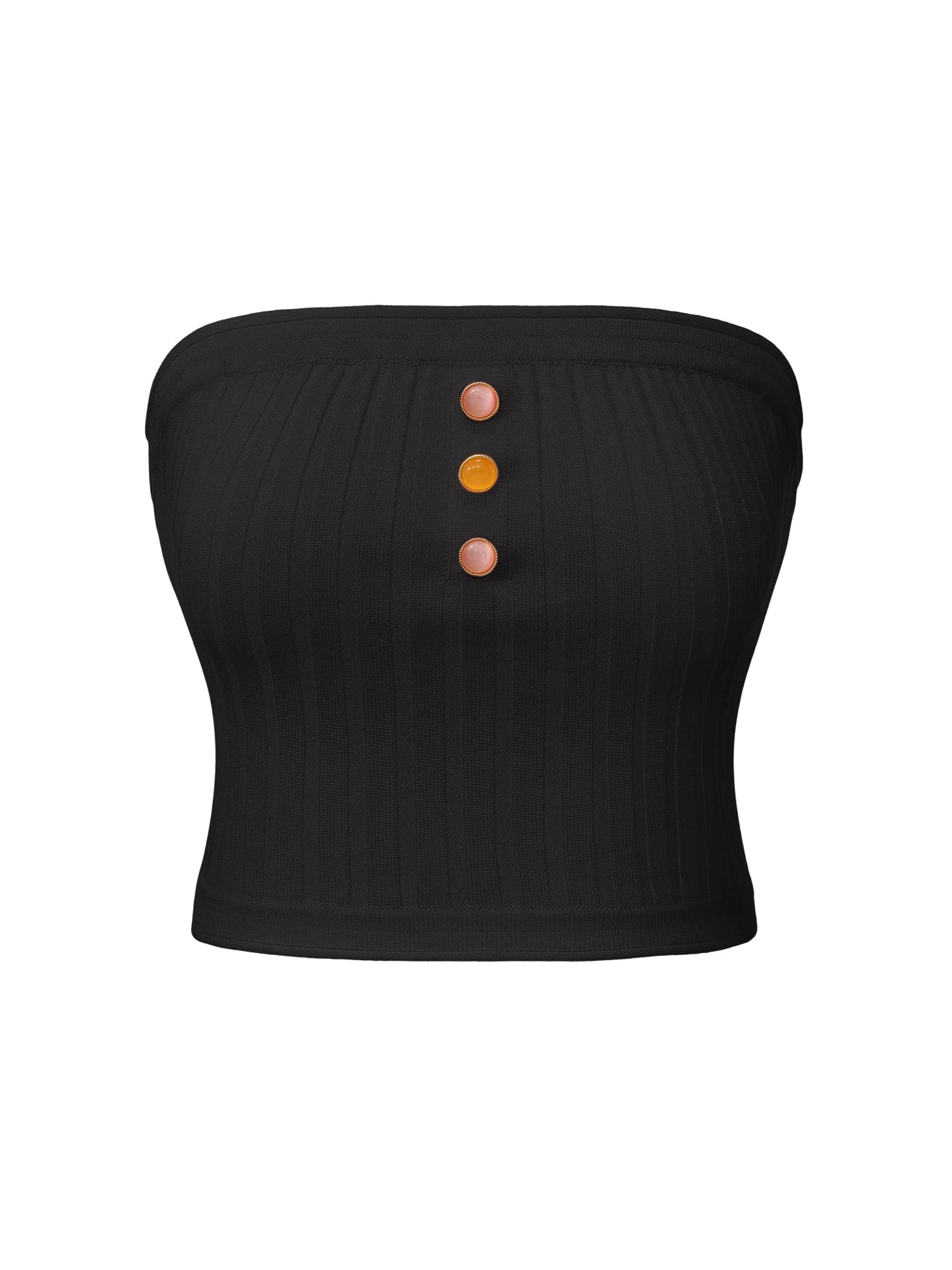 Tessa Black Knit Tube Top